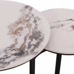 ΤΡΑΠΕΖΙ ΣΑΛΟΝΙΟΥ 2ΤΜΧ TALOS ΛΕΥΚΟ ΜΕ ΚΑΦΕ ΝΕΡΑ ΚΕΡΑΜΙΚΟ TOP HM18140.03 Φ70+Φ50