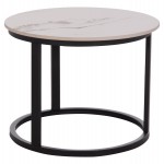 ΤΡΑΠΕΖΙ ΣΑΛΟΝΙΟΥ 2ΤΜΧ TALOS ΛΕΥΚΟ ΜΕ ΚΑΦΕ ΝΕΡΑ ΚΕΡΑΜΙΚΟ TOP HM18140.03 Φ70+Φ50