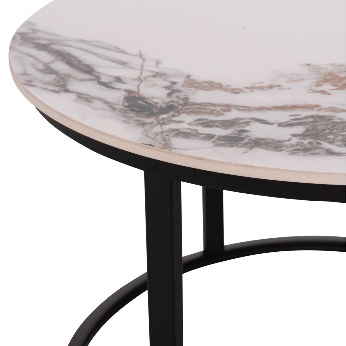 ΤΡΑΠΕΖΙ ΣΑΛΟΝΙΟΥ 2ΤΜΧ TALOS ΛΕΥΚΟ ΜΕ ΚΑΦΕ ΝΕΡΑ ΚΕΡΑΜΙΚΟ TOP HM18140.03 Φ70+Φ50