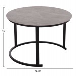 ΤΡΑΠΕΖΙ ΣΑΛΟΝΙΟΥ 2ΤΜΧ TALOS ΚΕΡΑΜΙΚΟ TOP ΜΕ ΟΨΗ ΓΚΡΙ ΜΑΡΜΑΡΟΥ HM18140.04 Φ70+Φ50