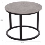 ΤΡΑΠΕΖΙ ΣΑΛΟΝΙΟΥ 2ΤΜΧ TALOS ΚΕΡΑΜΙΚΟ TOP ΜΕ ΟΨΗ ΓΚΡΙ ΜΑΡΜΑΡΟΥ HM18140.04 Φ70+Φ50