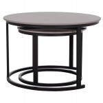 ΤΡΑΠΕΖΙ ΣΑΛΟΝΙΟΥ 2ΤΜΧ TALOS ΚΕΡΑΜΙΚΟ TOP ΜΕ ΟΨΗ ΓΚΡΙ ΜΑΡΜΑΡΟΥ HM18140.04 Φ70+Φ50