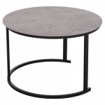 ΤΡΑΠΕΖΙ ΣΑΛΟΝΙΟΥ 2ΤΜΧ TALOS ΚΕΡΑΜΙΚΟ TOP ΜΕ ΟΨΗ ΓΚΡΙ ΜΑΡΜΑΡΟΥ HM18140.04 Φ70+Φ50