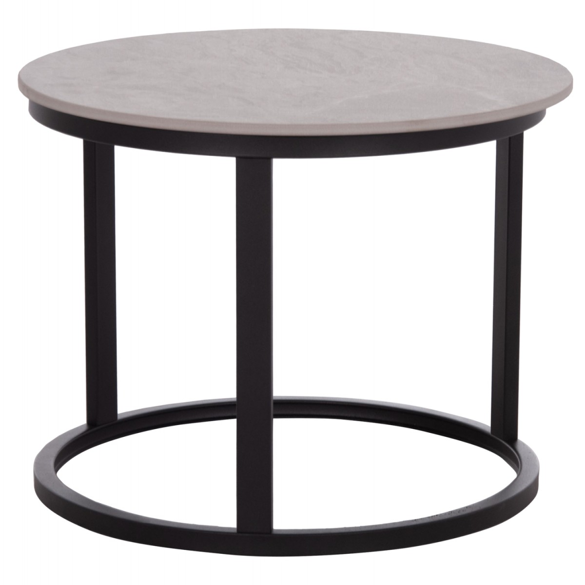 ΤΡΑΠΕΖΙ ΣΑΛΟΝΙΟΥ 2ΤΜΧ TALOS ΚΕΡΑΜΙΚΟ TOP ΜΕ ΟΨΗ ΓΚΡΙ ΜΑΡΜΑΡΟΥ HM18140.04 Φ70+Φ50