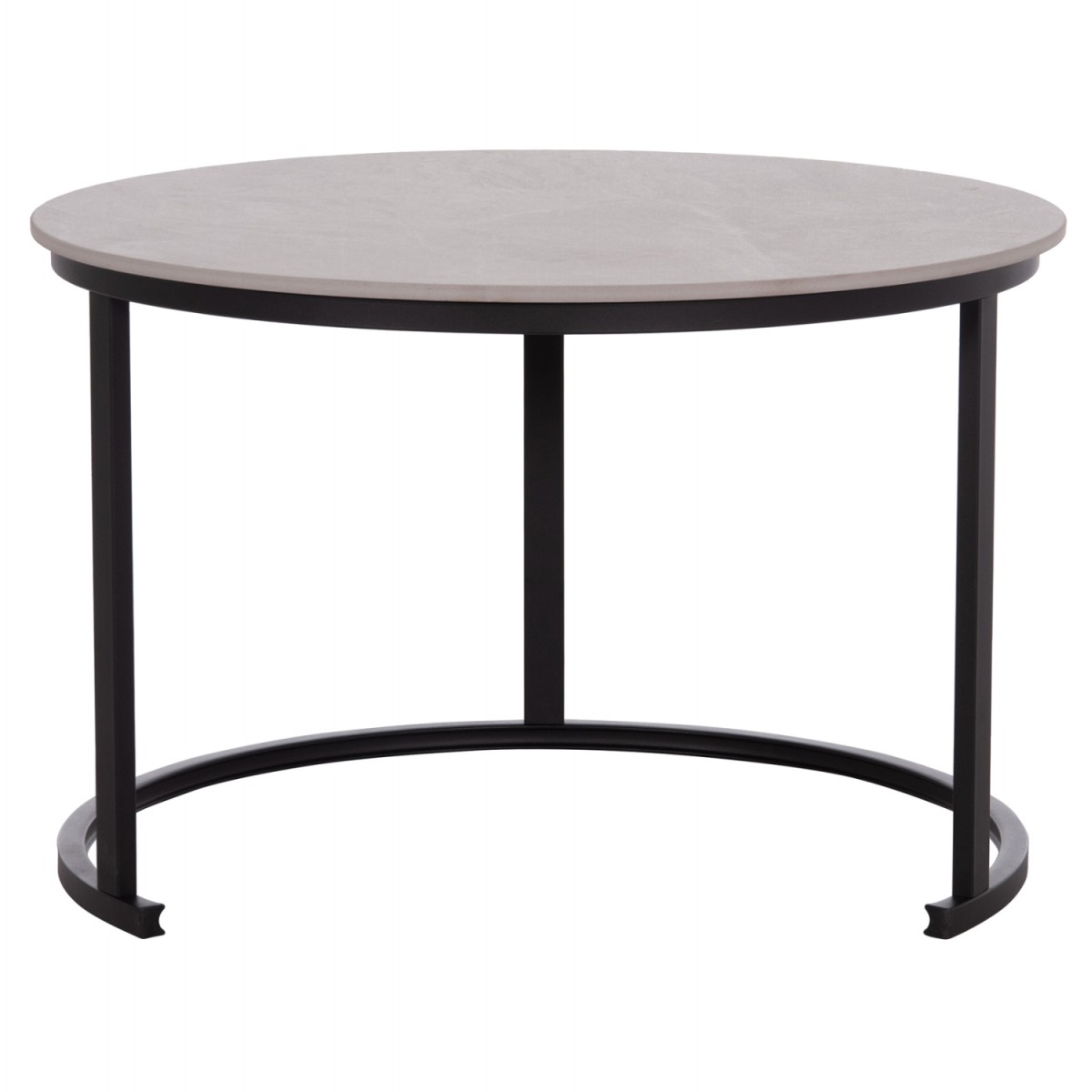 ΤΡΑΠΕΖΙ ΣΑΛΟΝΙΟΥ 2ΤΜΧ TALOS ΚΕΡΑΜΙΚΟ TOP ΜΕ ΟΨΗ ΓΚΡΙ ΜΑΡΜΑΡΟΥ HM18140.04 Φ70+Φ50