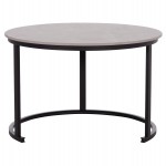 ΤΡΑΠΕΖΙ ΣΑΛΟΝΙΟΥ 2ΤΜΧ TALOS ΚΕΡΑΜΙΚΟ TOP ΜΕ ΟΨΗ ΓΚΡΙ ΜΑΡΜΑΡΟΥ HM18140.04 Φ70+Φ50