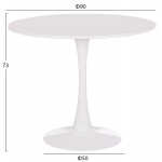 ΤΡΑΠΕΖΙ ΣΤΡΟΓΓΥΛΟ BROLIN HM18141.01 MDF TOP-ΒΑΣΗ ΜΕΤΑΛΛΙΚΗ--ΛΕΥΚΟ Φ90x73Υεκ