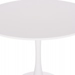 ΤΡΑΠΕΖΙ ΣΤΡΟΓΓΥΛΟ BROLIN HM18141.01 MDF TOP-ΒΑΣΗ ΜΕΤΑΛΛΙΚΗ--ΛΕΥΚΟ Φ90x73Υεκ