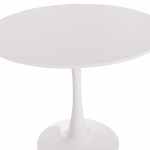 ΤΡΑΠΕΖΙ ΣΤΡΟΓΓΥΛΟ BROLIN HM18141.01 MDF TOP-ΒΑΣΗ ΜΕΤΑΛΛΙΚΗ--ΛΕΥΚΟ Φ90x73Υεκ