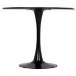 ΤΡΑΠΕΖΙ ΣΤΡΟΓΓΥΛΟ BROLIN HM18141.02 MDF TOP-ΒΑΣΗ ΜΕΤΑΛΛΙΚΗ--ΜΑΥΡΟ Φ90x73Υεκ