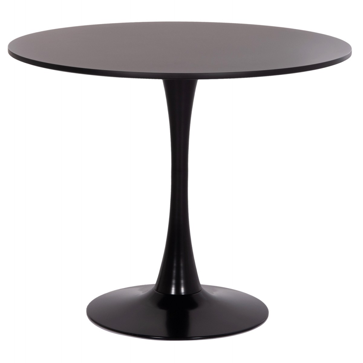 ΤΡΑΠΕΖΙ ΣΤΡΟΓΓΥΛΟ BROLIN HM18141.02 MDF TOP-ΒΑΣΗ ΜΕΤΑΛΛΙΚΗ--ΜΑΥΡΟ Φ90x73Υεκ