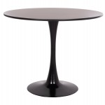 ΤΡΑΠΕΖΙ ΣΤΡΟΓΓΥΛΟ BROLIN HM18141.02 MDF TOP-ΒΑΣΗ ΜΕΤΑΛΛΙΚΗ--ΜΑΥΡΟ Φ90x73Υεκ