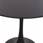 ΤΡΑΠΕΖΙ ΣΤΡΟΓΓΥΛΟ BROLIN HM18141.02 MDF TOP-ΒΑΣΗ ΜΕΤΑΛΛΙΚΗ--ΜΑΥΡΟ Φ90x73Υεκ