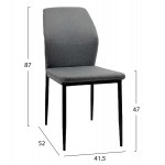 ΚΑΡΕΚΛΑ ΤΡΑΠΕΖΑΡΙΑΣ DIAZ HM18346.01 ΓΚΡΙ ΥΦΑΣΜΑ-ΜΕΤΑΛΛΙΚΑ ΠΟΔΙΑ ΜΑΥΡΑ 41,5x52x87Υεκ.