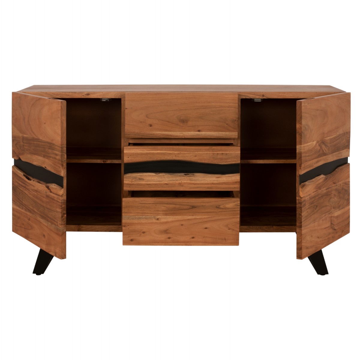 ΜΠΟΥΦΕΣ ΜΕ 3 ΣΥΡΤΑΡΙΑ ALICIA HM8475.11 ΑΠΟ ΜΑΣΙΦ ΞΥΛΟ ΑΚΑΚΙΑΣ 148x44x86Υ εκ.