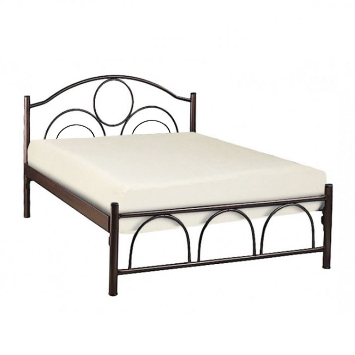 ΜΕΤΑΛΛIKO ΚΡΕΒΑΤΙ ΚΥΚΛΟΣ 150x200x90Yεκ. ΚΑΦΕ HM10366.01