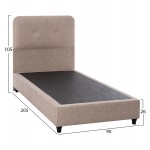 ΚΡΕΒΑΤΙ DOLORES ΜΠΕΖ ΥΦΑΣΜΑ HM649.22 ΓΙΑ ΣΤΡΩΜΑ 90x200 εκ.