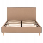 ΚΡΕΒΑΤΙ INDRA ΑΠΟ ΜΠΕΖ ΥΦΑΣΜΑ & ΚΑΦΕ ΡΕΛΙ HM662.02 ΓΙΑ ΣΤΡΩΜΑ 160x200 EK.