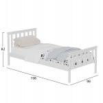 ΚΡΕΒΑΤΙ GIMLY HM675.03 ΜΑΣΙΦ ΞΥΛΟ ΠΕΥΚΟΥ ΣΕ ΛΕΥΚΟ ΓΙΑ ΣΤΡΩΜΑ 190x90εκ.