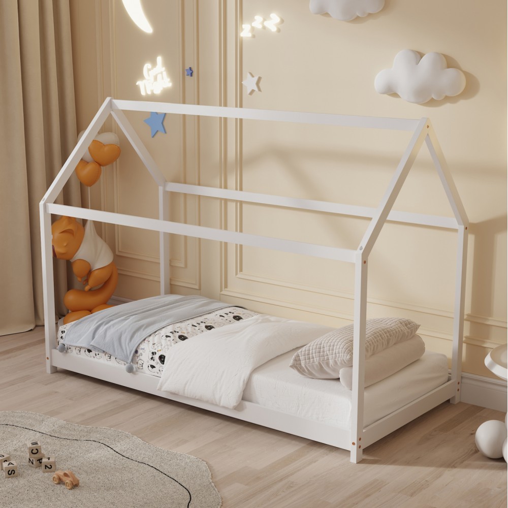 ΚΡΕΒΑΤΙ ΠΑΙΔΙΚΟ PEPE HM677.03 τ.MONTESSORI ΞΥΛΟ ΠΕΥΚΟ ΛΕΥΚΟ- 190x90εκ