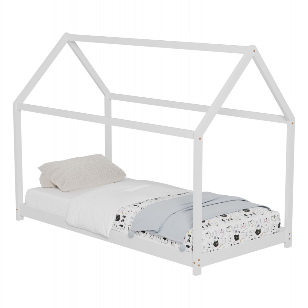 ΚΡΕΒΑΤΙ ΠΑΙΔΙΚΟ PEPE HM677.03 τ.MONTESSORI ΞΥΛΟ ΠΕΥΚΟ ΛΕΥΚΟ- 190x90εκ