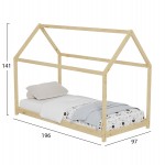 ΚΡΕΒΑΤΙ ΠΑΙΔΙΚΟ PEPE HM677.01 τ.MONTESSORI ΞΥΛΟ ΠΕΥΚΟ ΦΥΣΙΚΟ- 190x90εκ