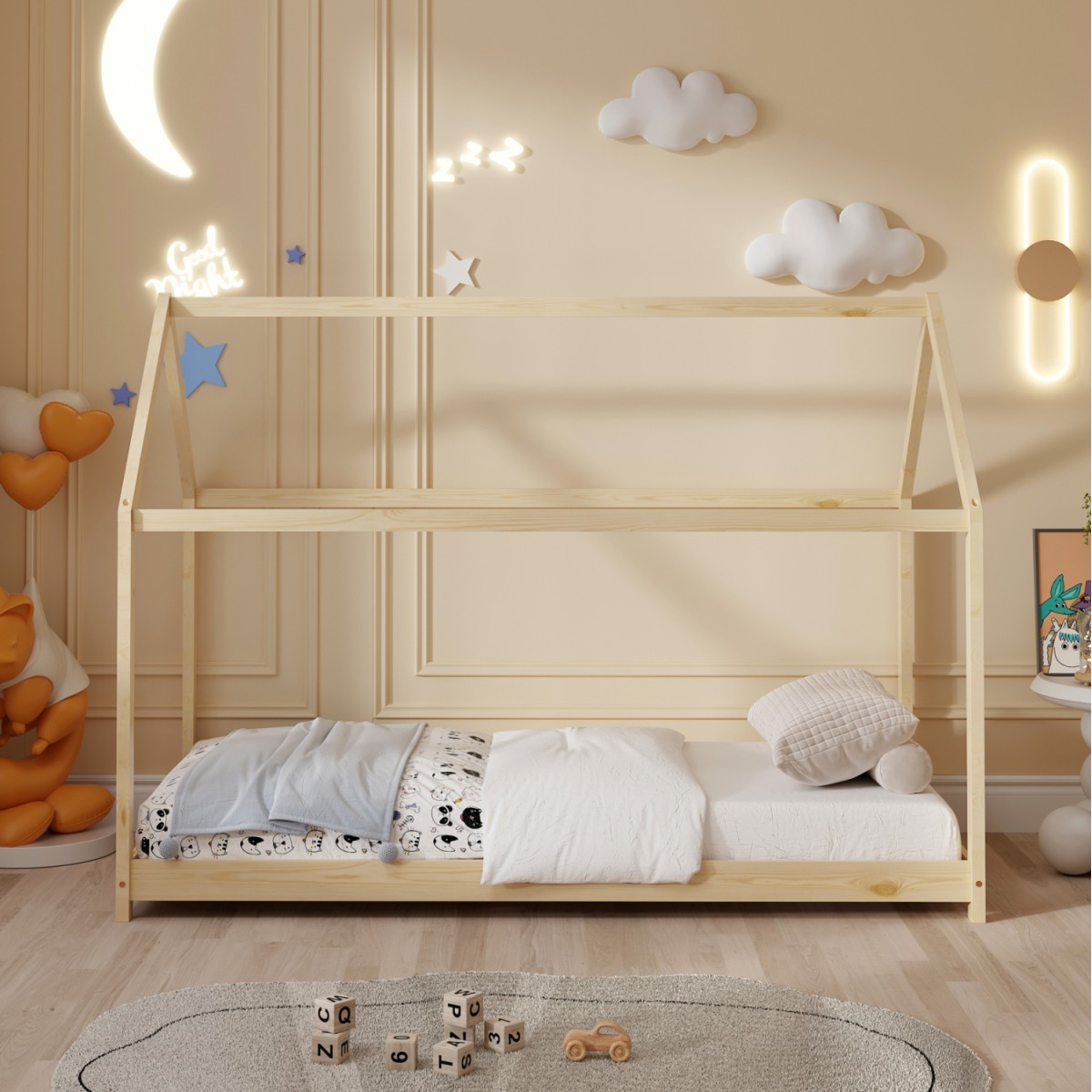 ΚΡΕΒΑΤΙ ΠΑΙΔΙΚΟ PEPE HM677.01 τ.MONTESSORI ΞΥΛΟ ΠΕΥΚΟ ΦΥΣΙΚΟ- 190x90εκ