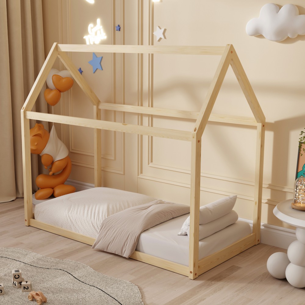 ΚΡΕΒΑΤΙ ΠΑΙΔΙΚΟ PEPE HM678.01 τ.MONTESSORI ΞΥΛΟ ΠΕΥΚΟ ΦΥΣΙΚΟ- 140x70εκ