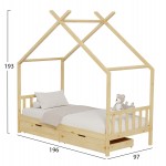 ΚΡΕΒΑΤΙ ΠΑΙΔΙΚΟ KLARICE HM680.01 τ.MONTESSORI-2 ΣΥΡΤΑΡΙΑ-ΞΥΛΟ ΠΕΥΚΟ ΦΥΣΙΚΟ-190x90εκ