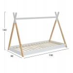 ΚΡΕΒΑΤΙ ΠΑΙΔΙΚΟ MUNK HM699.03 τ.MONTESSORI ΞΥΛΟ ΠΕΥΚΟΥ ΦΥΣΙΚΟ-ΛΕΥΚΟ- 190x90εκ