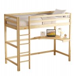 ΠΑΙΔΙΚΟ ΚΡΕΒΑΤΙ ΚΟΥΚΕΤΑ ΜΕ ΓΡΑΦΕΙΟ AKRON HM702.01 ΞΥΛΟ ΠΕΥΚΟΥ ΦΥΣΙΚΟ-ΣΤΡΩΜΑ 90x190εκ