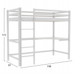 ΠΑΙΔΙΚΟ ΚΡΕΒΑΤΙ ΚΟΥΚΕΤΑ ΜΕ ΓΡΑΦΕΙΟ AKRON HM702.03 ΞΥΛΟ ΠΕΥΚΟΥ ΛΕΥΚΟ-ΣΤΡΩΜΑ 90x190εκ