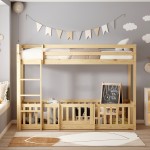 ΠΑΙΔΙΚΗ ΚΟΥΚΕΤΑ τ.MONTESSORI ΜΕ ΠΑΡΚΑΚΙ PLAYKID HM703.01 ΞΥΛΟ ΠΕΥΚΟΥ ΦΥΣΙΚΟ ΓΙΑ 190x90εκ