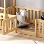 ΠΑΙΔΙΚΗ ΚΟΥΚΕΤΑ τ.MONTESSORI ΜΕ ΠΑΡΚΑΚΙ PLAYKID HM703.01 ΞΥΛΟ ΠΕΥΚΟΥ ΦΥΣΙΚΟ ΓΙΑ 190x90εκ