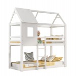 ΠΑΙΔΙΚΗ ΚΟΥΚΕΤΑ ΣΠΙΤΑΚΙ  τ.MONTESSORI HOOD HM705.03 ΞΥΛΟ ΠΕΥΚΟΥ ΣΕ ΛΕΥΚΟ-ΣΤΡΩΜΑΤΑ 190x90εκ