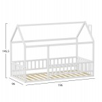 ΚΡΕΒΑΤΙ ΠΑΙΔΙΚΟ ΜΕ ΚΑΓΚΕΛΟ HOUSER HM706.03 τ.MONTESSORI ΞΥΛΟ ΠΕΥΚΟ ΛΕΥΚΟ-190x90εκ