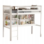 ΠΑΙΔΙΚH KOYKETA τ.MONTESSORI ΜΕ ΓΡΑΦΕΙΟ & ΒΙΒΛΙΟΘΗΚΗ LIBRO HM708.03 ΞΥΛΟ ΠΕΥΚΟΥ ΛΕΥΚΟ- 90x190εκ