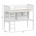 ΠΑΙΔΙΚH KOYKETA τ.MONTESSORI ΜΕ ΓΡΑΦΕΙΟ & ΒΙΒΛΙΟΘΗΚΗ LIBRO HM708.03 ΞΥΛΟ ΠΕΥΚΟΥ ΛΕΥΚΟ- 90x190εκ