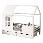 ΠΑΙΔΙΚΟ ΚΡΕΒΑΤΙ τ.MONTESSORI ΜΕ ΣΥΡΤΑΡΙΑ DOMER HM710.03 ΞΥΛΟ ΠΕΥΚΟΥ ΛΕΥΚΟ-ΣΤΡΩΜΑ 90x190εκ
