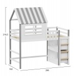 ΠΑΙΔΙΚΟ ΚΡΕΒΑΤΙ τ.MONTESSORI ΜΕ ΠΛΑΙΝΑ ΡΑΦΙΑ HOMI HM712 ΞΥΛΟ ΠΕΥΚΟΥ ΛΕΥΚΟ-ΓΚΡΙ-ΣΤΡΩΜΑ 90x190εκ