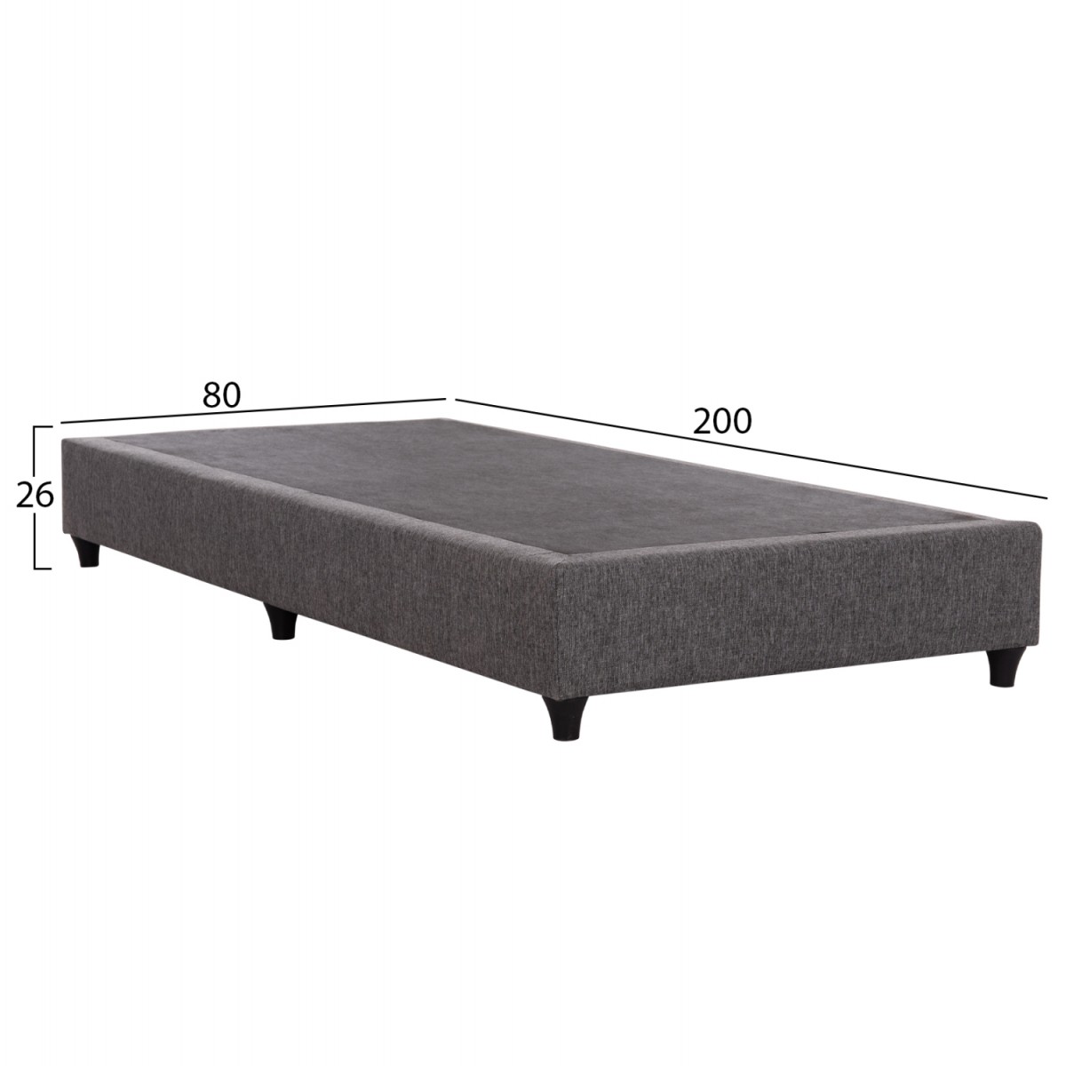 ΚΡΕΒΑΤΙ-ΥΠΟΣΤΡΩΜΑ SIGGY HM721.10 ΧΩΡΙΣ ΑΠΟΘ.ΧΩΡΟ--ΓΚΡΙ ΥΦΑΣΜΑ--ΓΙΑ 80Χ200εκ.