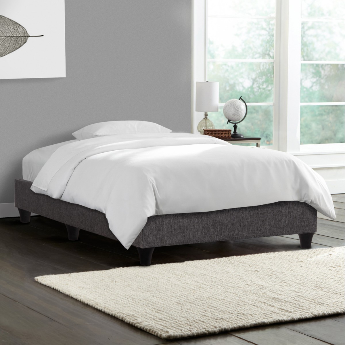 ΚΡΕΒΑΤΙ-ΥΠΟΣΤΡΩΜΑ SIGGY HM722.10 ΧΩΡΙΣ ΑΠΟΘ.ΧΩΡΟ--ΓΚΡΙ ΥΦΑΣΜΑ--ΓΙΑ 90Χ200εκ.