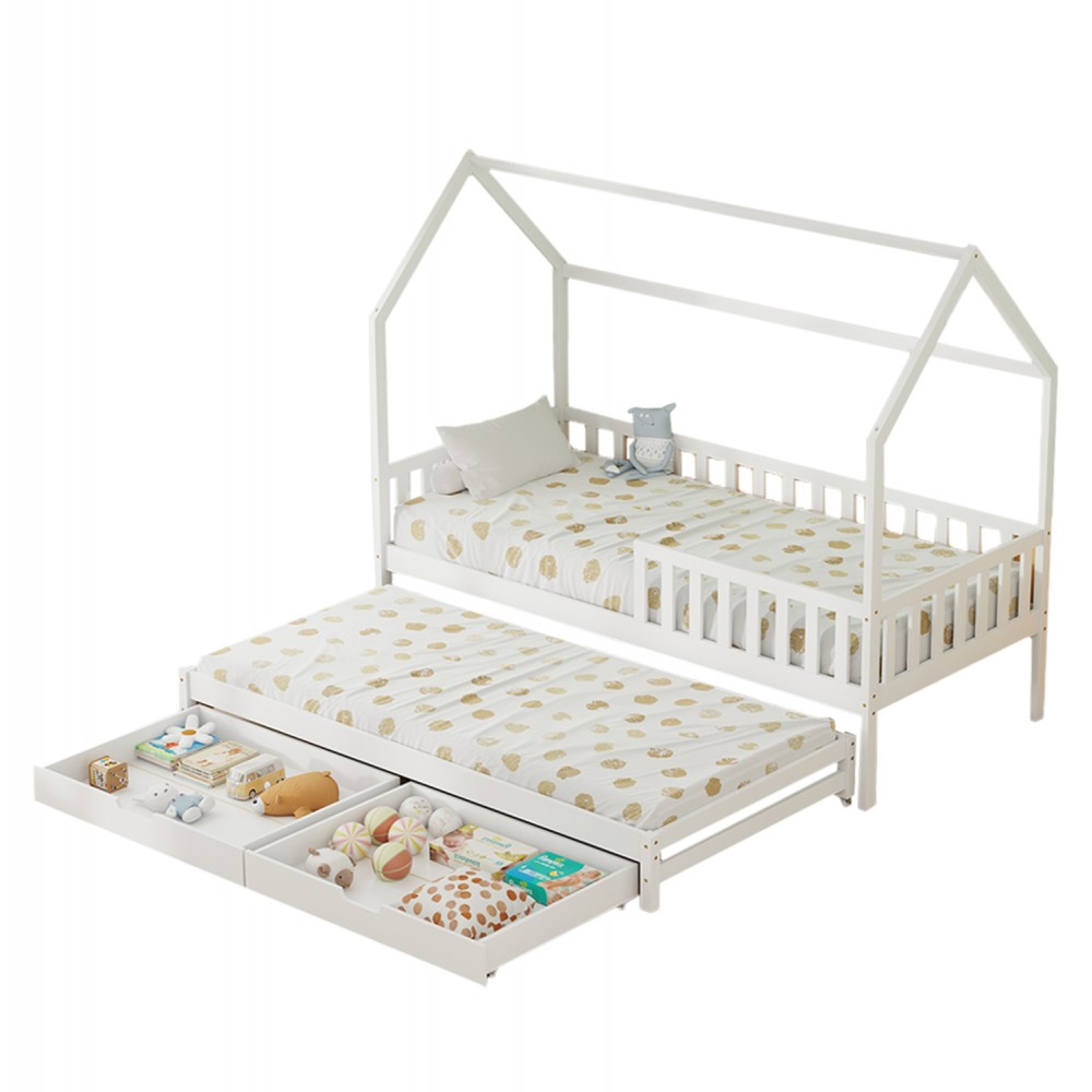 ΠΑΙΔΙΚΟ ΚΡΕΒΑΤΙ 3 ΣΕ 1 PHYLLIS HM723.03 ΞΥΛΟ ΠΕΥΚΟΥ ΛΕΥΚΟ 206x97x166Υεκ.