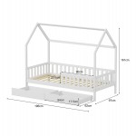 ΚΡΕΒΑΤΙ ΠΑΙΔΙΚΟ ΜΕ ΣΥΡΤΑΡΙΑ PHYLLIS HM724.03 τ.MONTESSORI ΛΕΥΚΟ 196x97x161Υεκ.