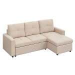 ΓΩΝΙΑΚΟΣ ΚΑΝΑΠΕΣ-ΚΡΕΒΑΤΙ ΑΝΑΣΤΡΕΨΙΜΟΣ SALINO HM3285.03 ΜΠΕΖ ΥΦΑΣΜΑ 213x132x87Yεκ