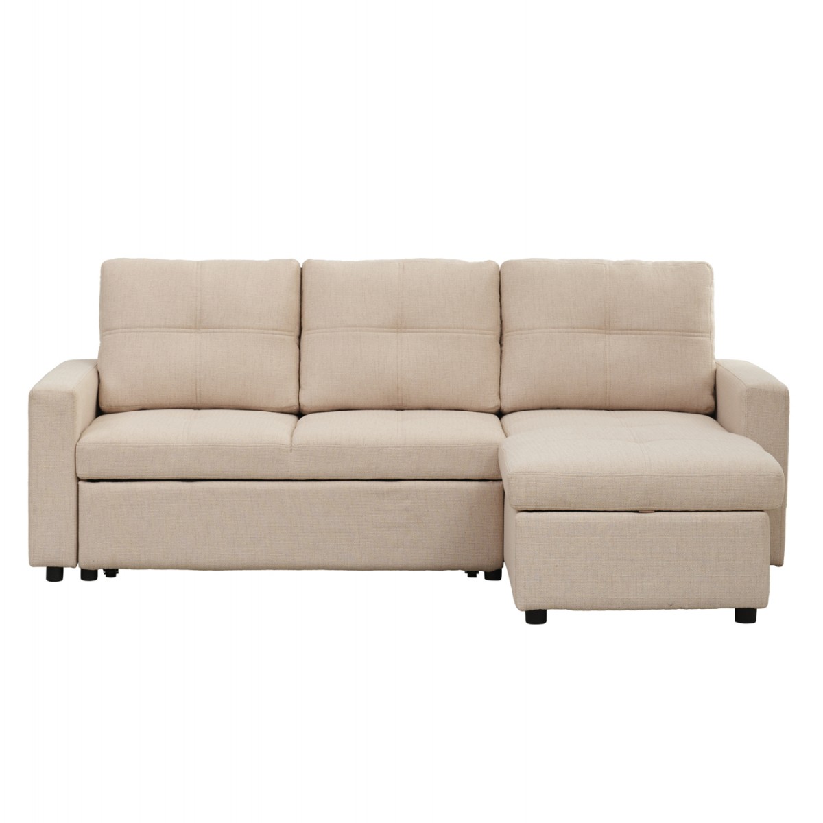 ΓΩΝΙΑΚΟΣ ΚΑΝΑΠΕΣ-ΚΡΕΒΑΤΙ ΑΝΑΣΤΡΕΨΙΜΟΣ SALINO HM3285.03 ΜΠΕΖ ΥΦΑΣΜΑ 213x132x87Yεκ