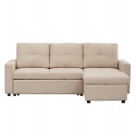 ΓΩΝΙΑΚΟΣ ΚΑΝΑΠΕΣ-ΚΡΕΒΑΤΙ ΑΝΑΣΤΡΕΨΙΜΟΣ SALINO HM3285.03 ΜΠΕΖ ΥΦΑΣΜΑ 213x132x87Yεκ