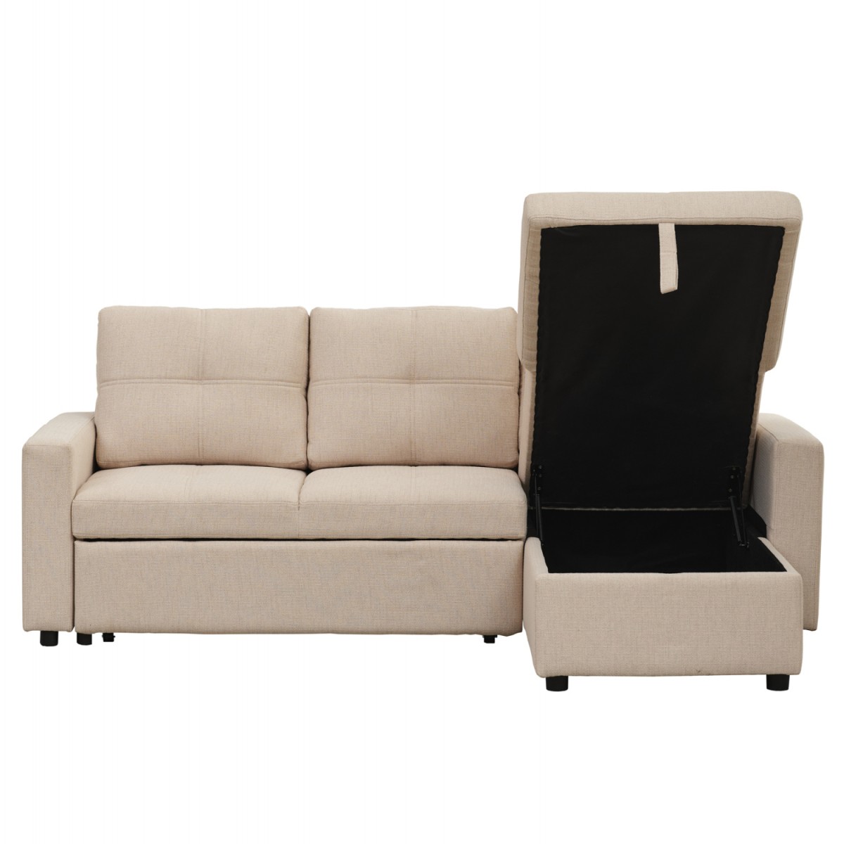 ΓΩΝΙΑΚΟΣ ΚΑΝΑΠΕΣ-ΚΡΕΒΑΤΙ ΑΝΑΣΤΡΕΨΙΜΟΣ SALINO HM3285.03 ΜΠΕΖ ΥΦΑΣΜΑ 213x132x87Yεκ