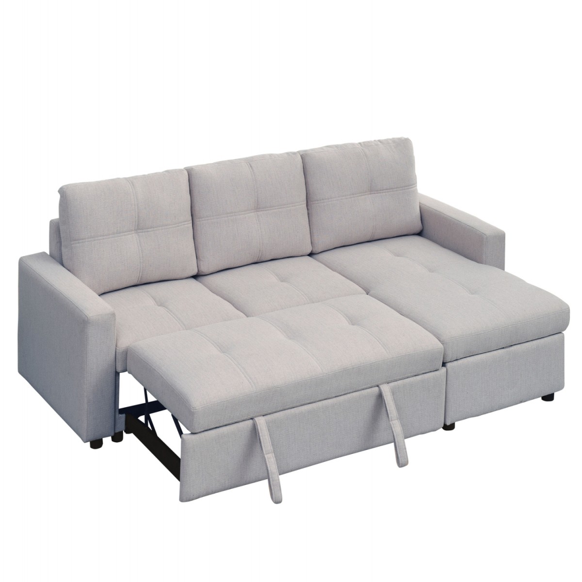 ΓΩΝΙΑΚΟΣ ΚΑΝΑΠΕΣ-ΚΡΕΒΑΤΙ ΑΝΑΣΤΡΕΨΙΜΟΣ SALINO HM3285.01 ΓΚΡΙ ΥΦΑΣΜΑ 213x132x87Yεκ