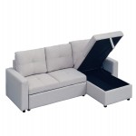 ΓΩΝΙΑΚΟΣ ΚΑΝΑΠΕΣ-ΚΡΕΒΑΤΙ ΑΝΑΣΤΡΕΨΙΜΟΣ SALINO HM3285.01 ΓΚΡΙ ΥΦΑΣΜΑ 213x132x87Yεκ